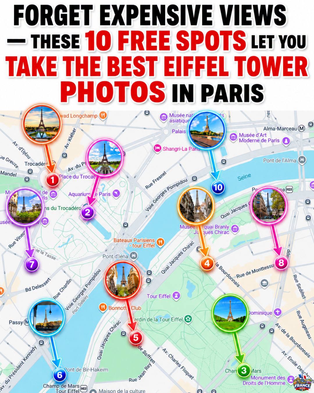 Paris's Best Free Views For Eiffel Tower Photos