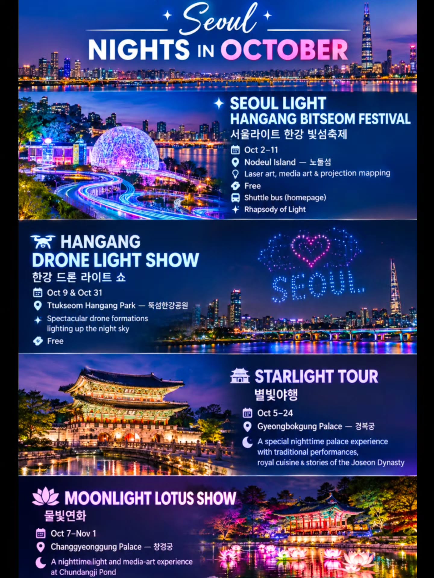 Seoul's October Nights: Palaces and Parks