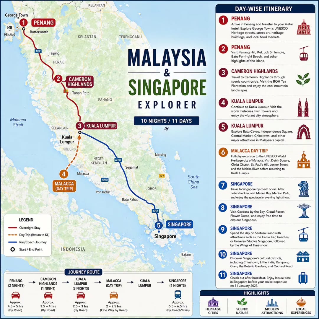 Malaysia and Singapore Heritage and Nature Tour