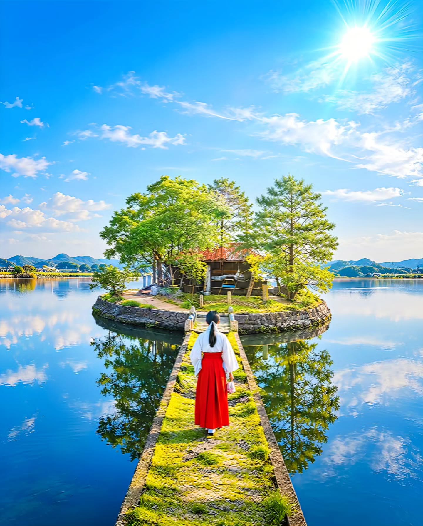 Suhamajinja Shrine's Mirrored Beauty in Himeji