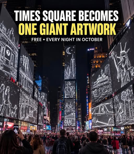 Times Square Screens Showcase Public Art Installation