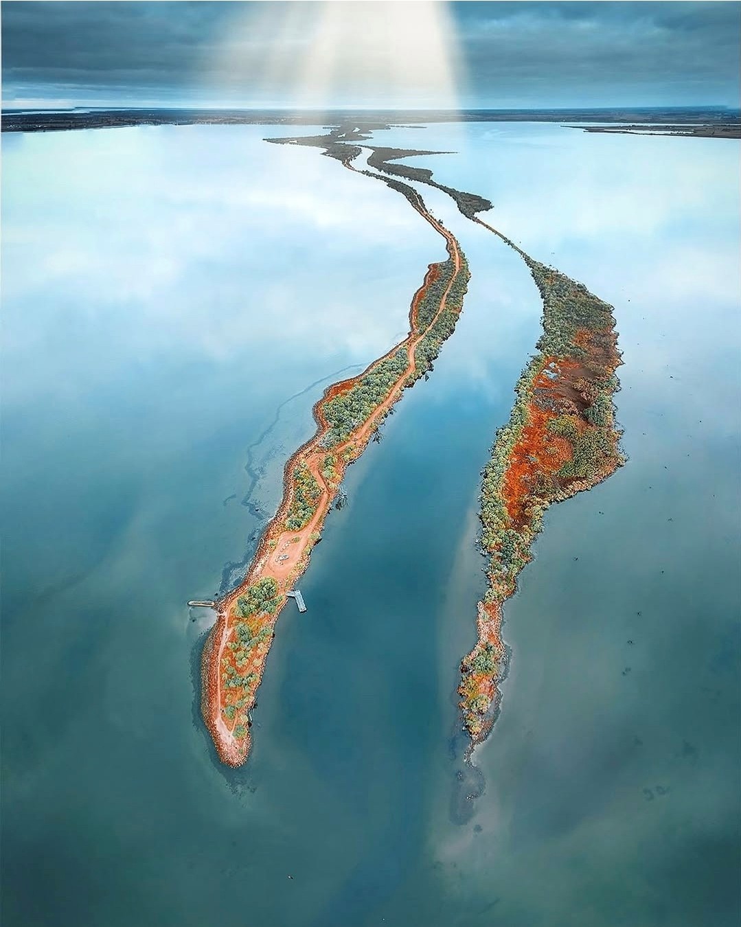 Victorian Silt Jetties Amidst Gippsland Lakes