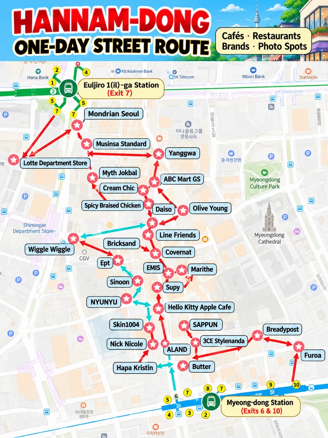 Myeongdong Shopping and Photo Spots Walking Tour