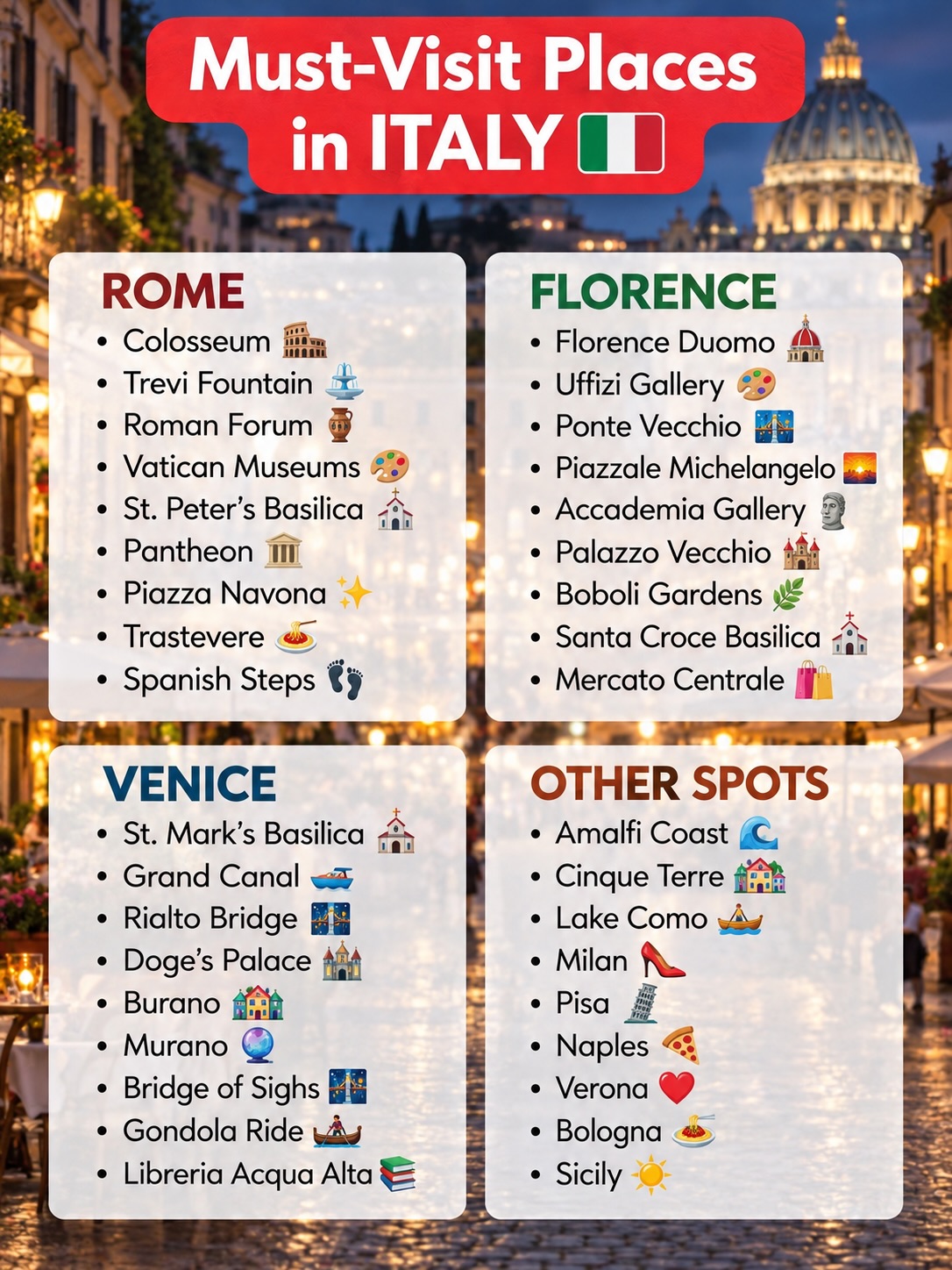 Italy's Top Destinations For Your Custom Itinerary