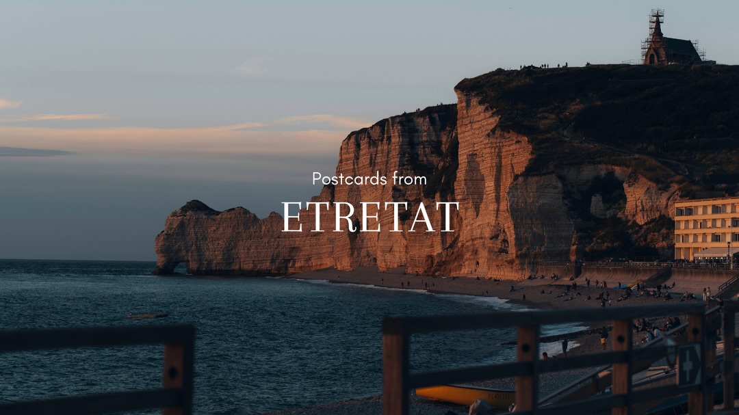 Aerial Views of Étretat's White Cliffs and Arches