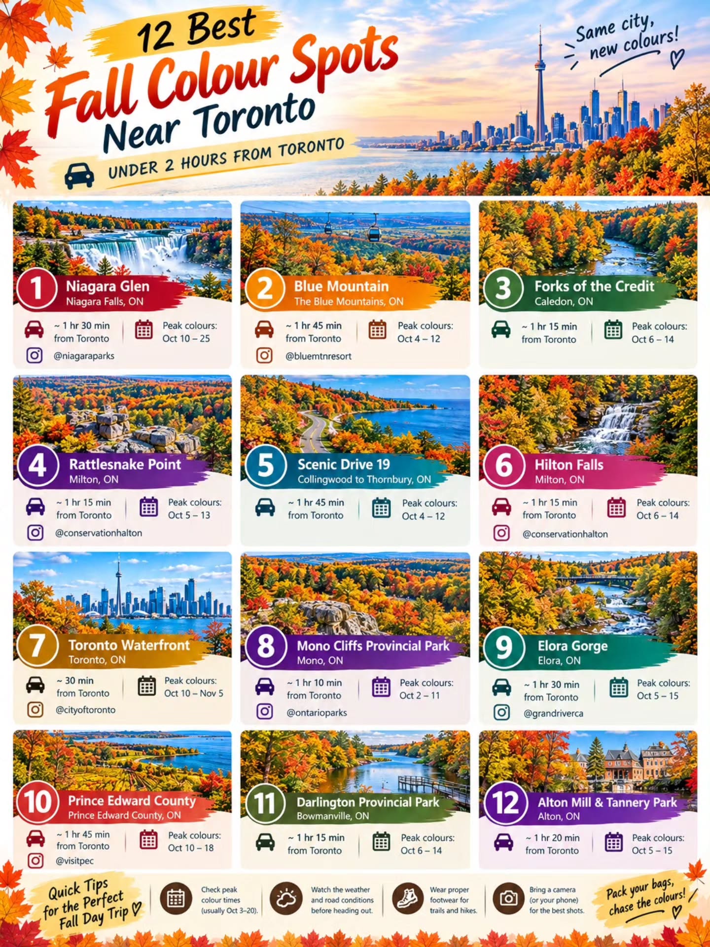 Best Fall Color Drives Near Toronto