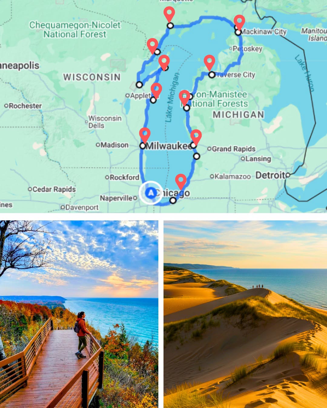 Scenic Lake Michigan Circle Tour Road Trip