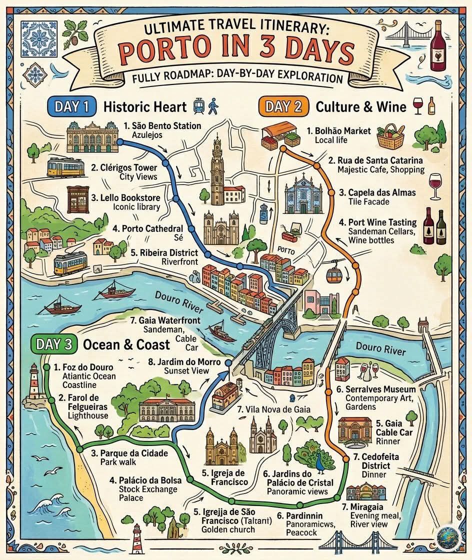 Porto Itinerary: Historic Heart, Culture, Wine, and Coast
