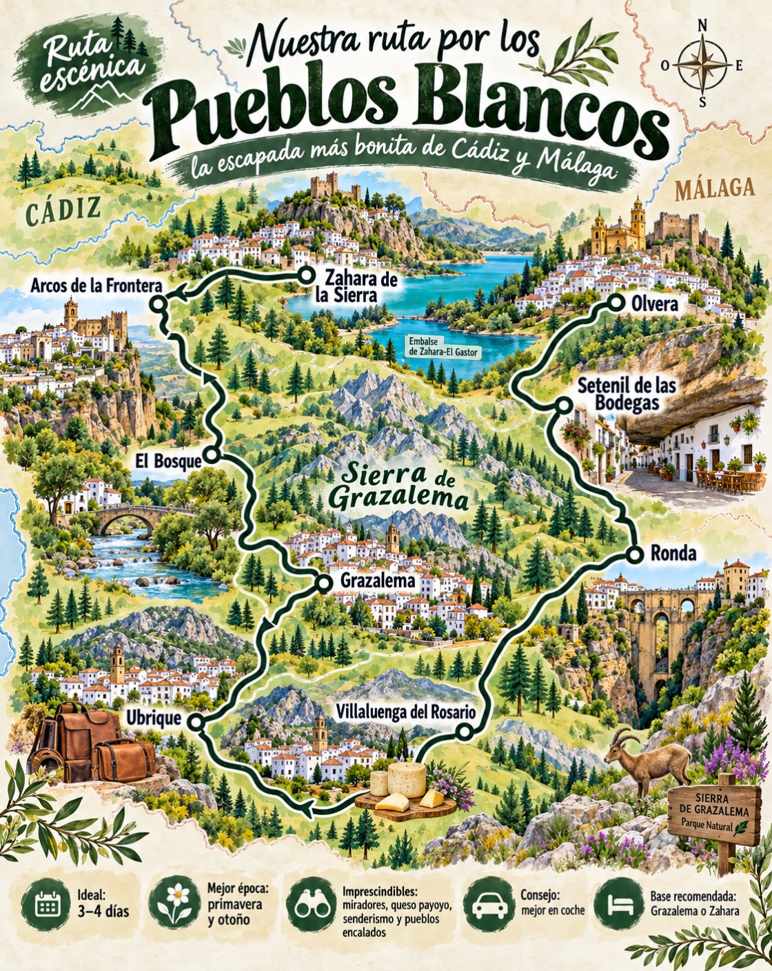 Scenic Route Through Andalusia's White Villages