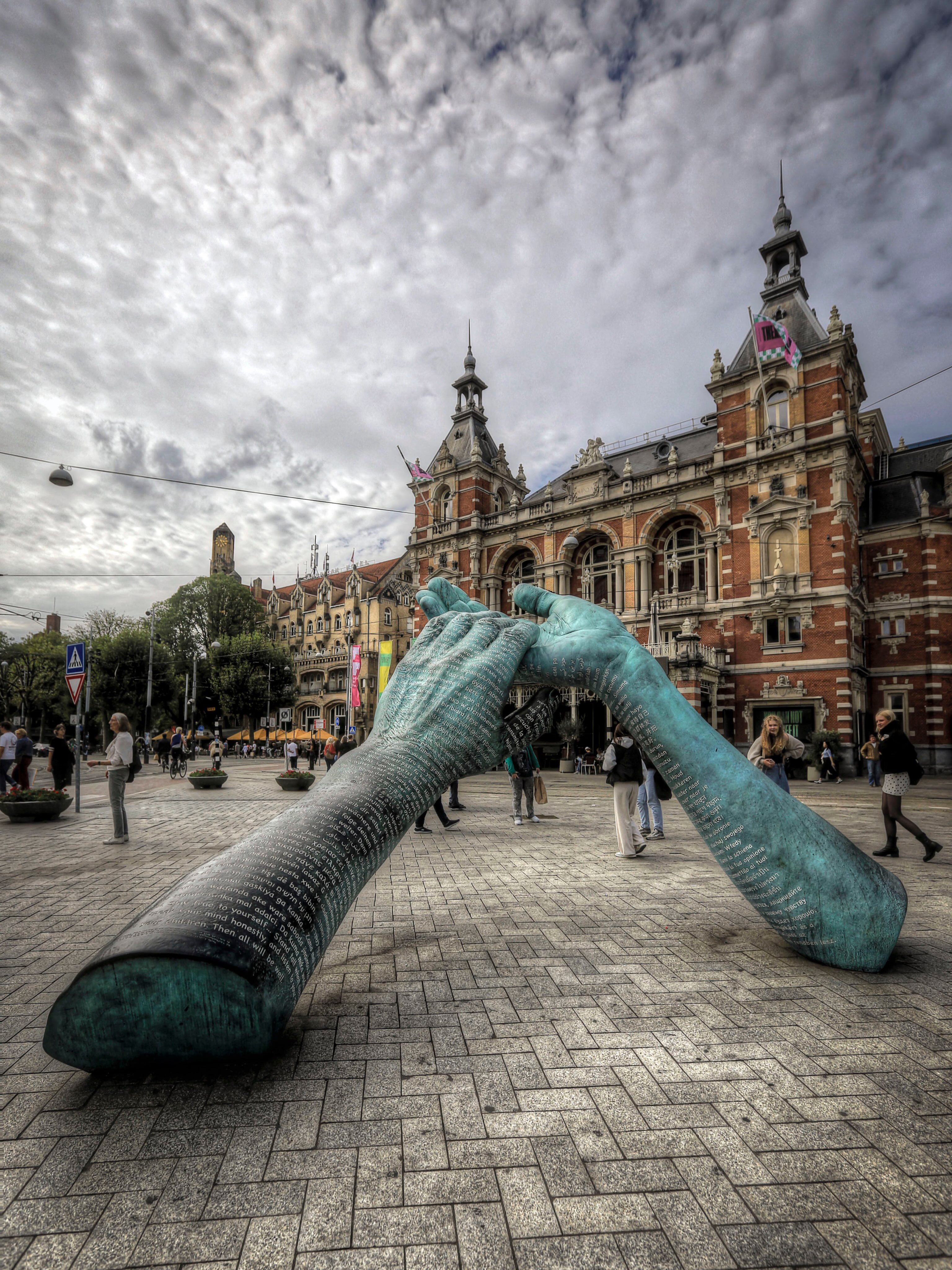 Bronze Sculpture Enhances Historic Amsterdam Square