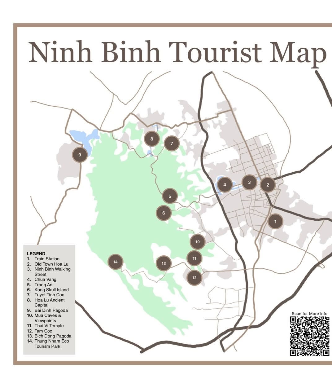 Ninh Binh Tourist Map Highlights Trang An And Tam Coc