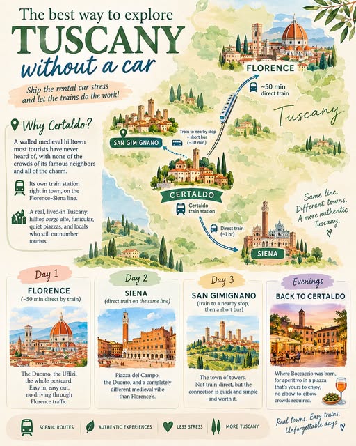 Tuscan Exploration Via Train From Certaldo