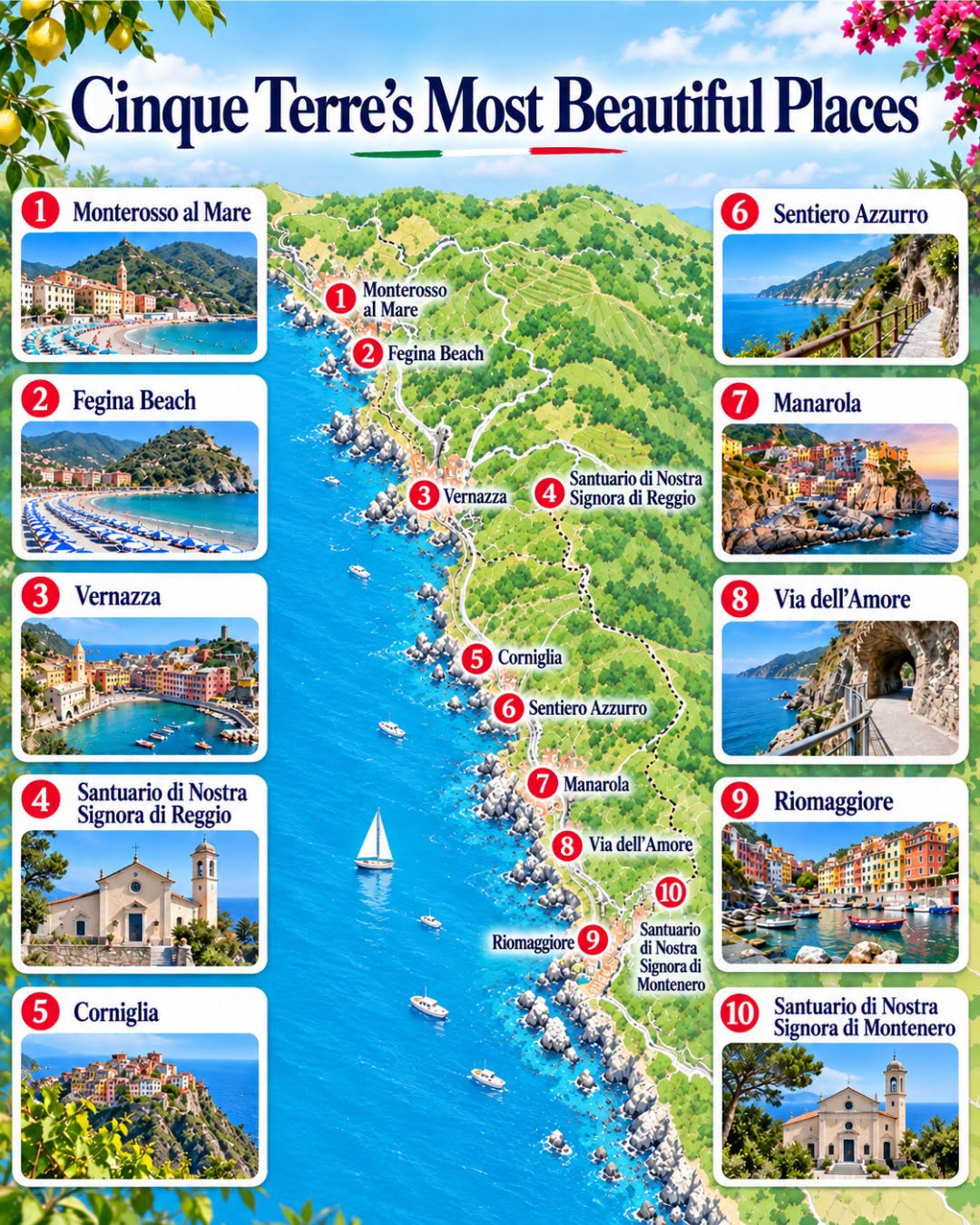 Discover Cinque Terre's Villages, Beaches, and Sanctuaries