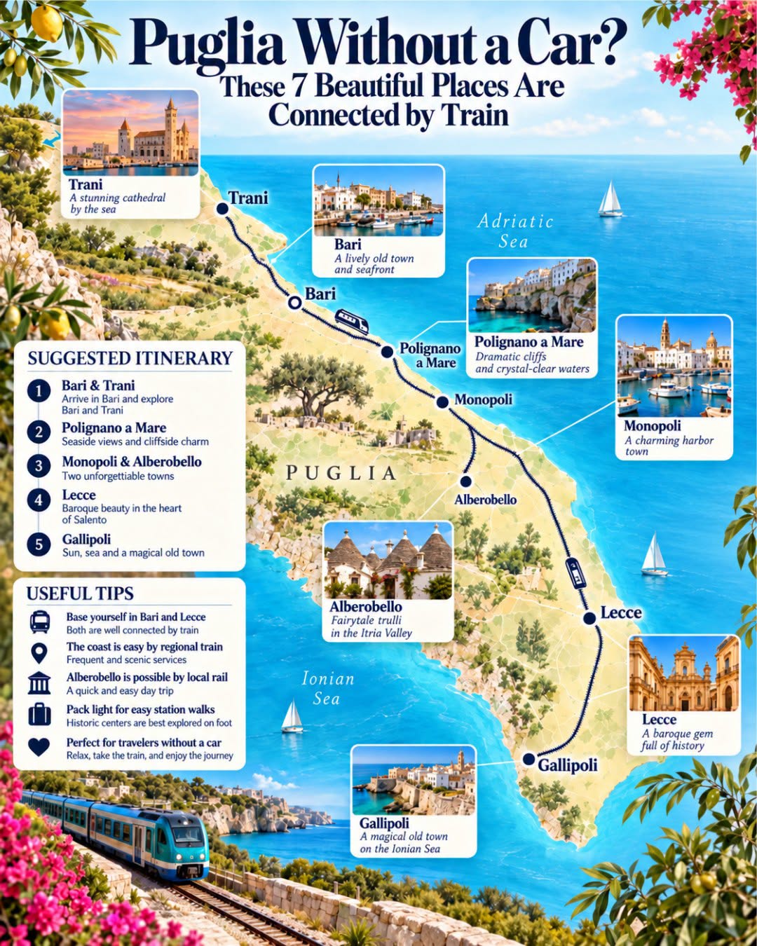 Seven Puglia Train-Accessible Italian Towns