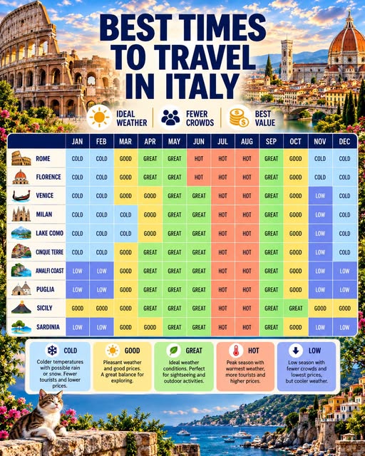 Italy Travel Guide: Best Times to Visit Popular Destinations