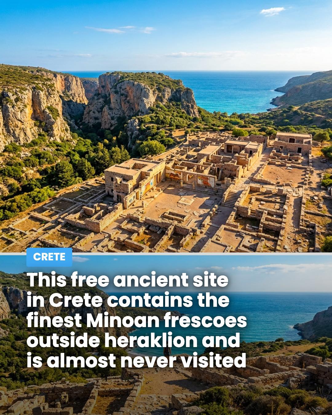 Ancient Minoan Palace and Beach in Zakros