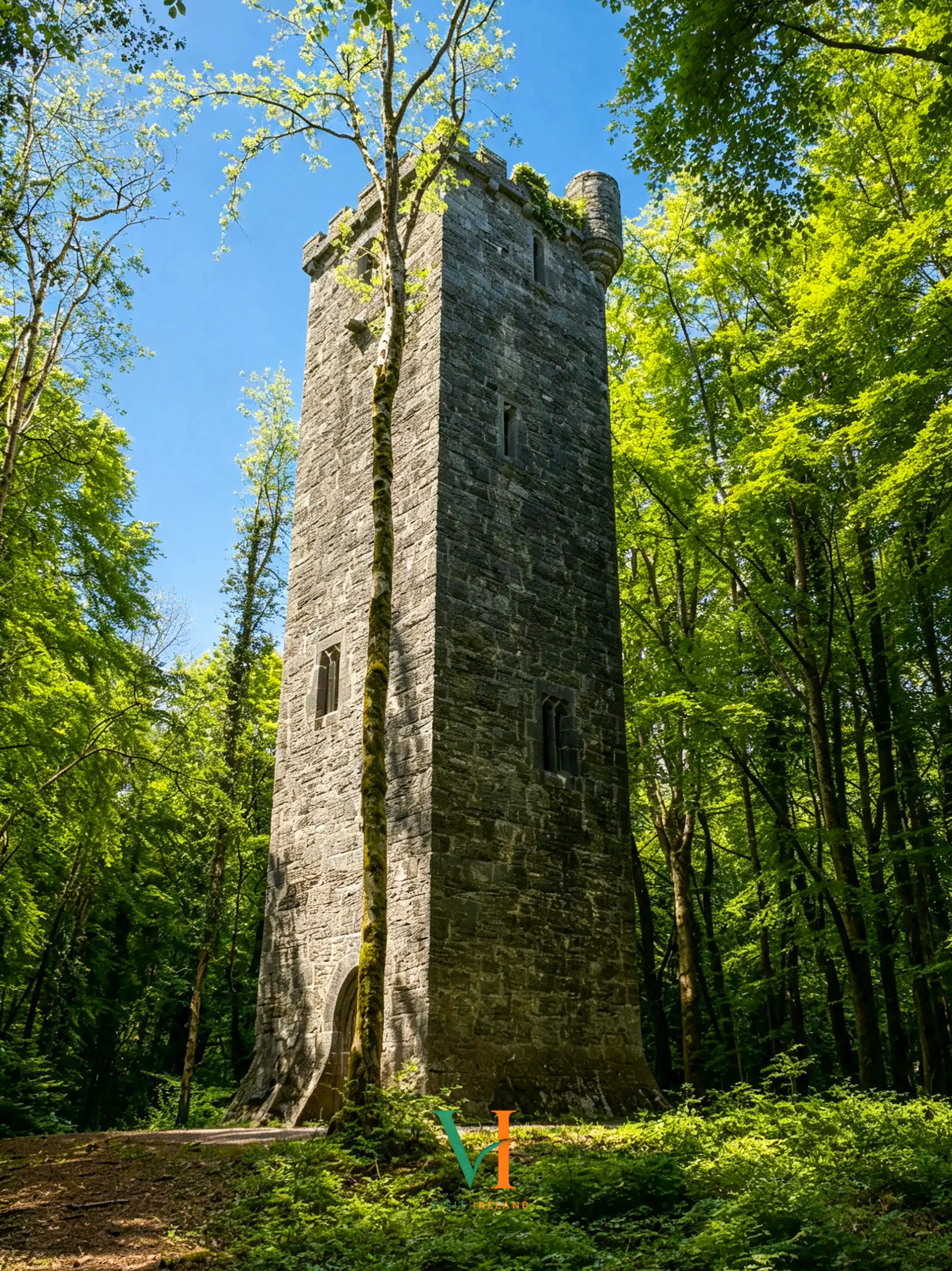 Historic Irish Sites: Castle, Abbey, and Tower