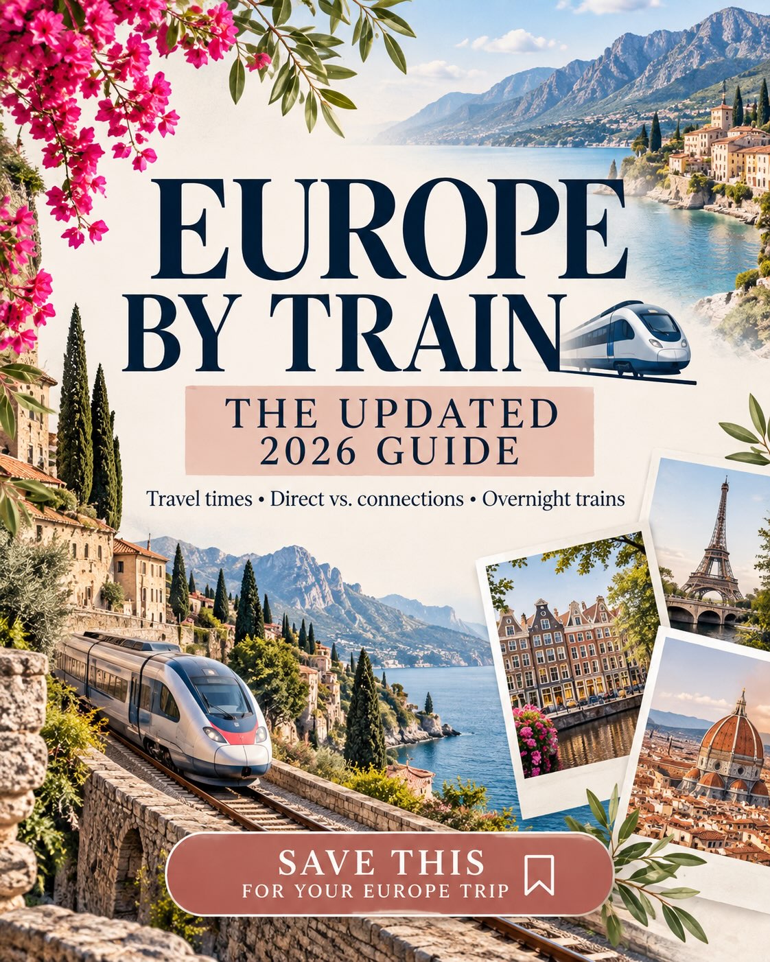 European Train Travel Guide With Iconic Landmarks