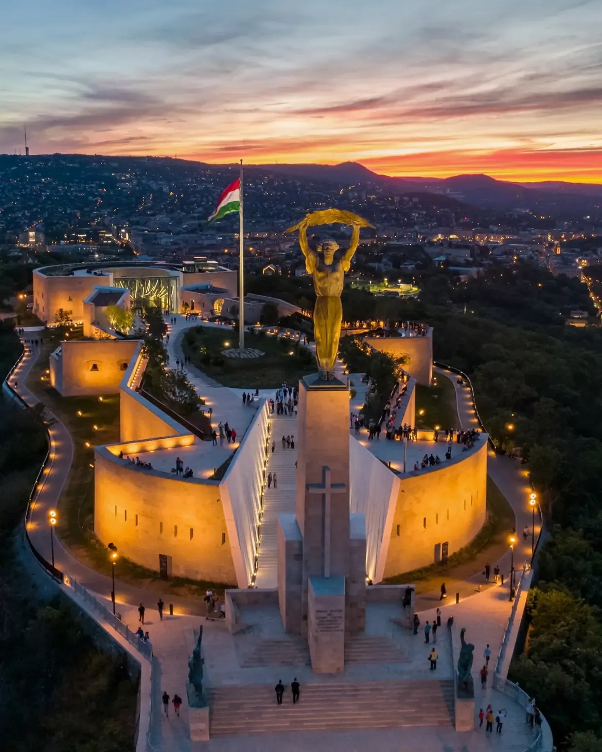 Budapest's Gellért Hill Fortress at Sunset