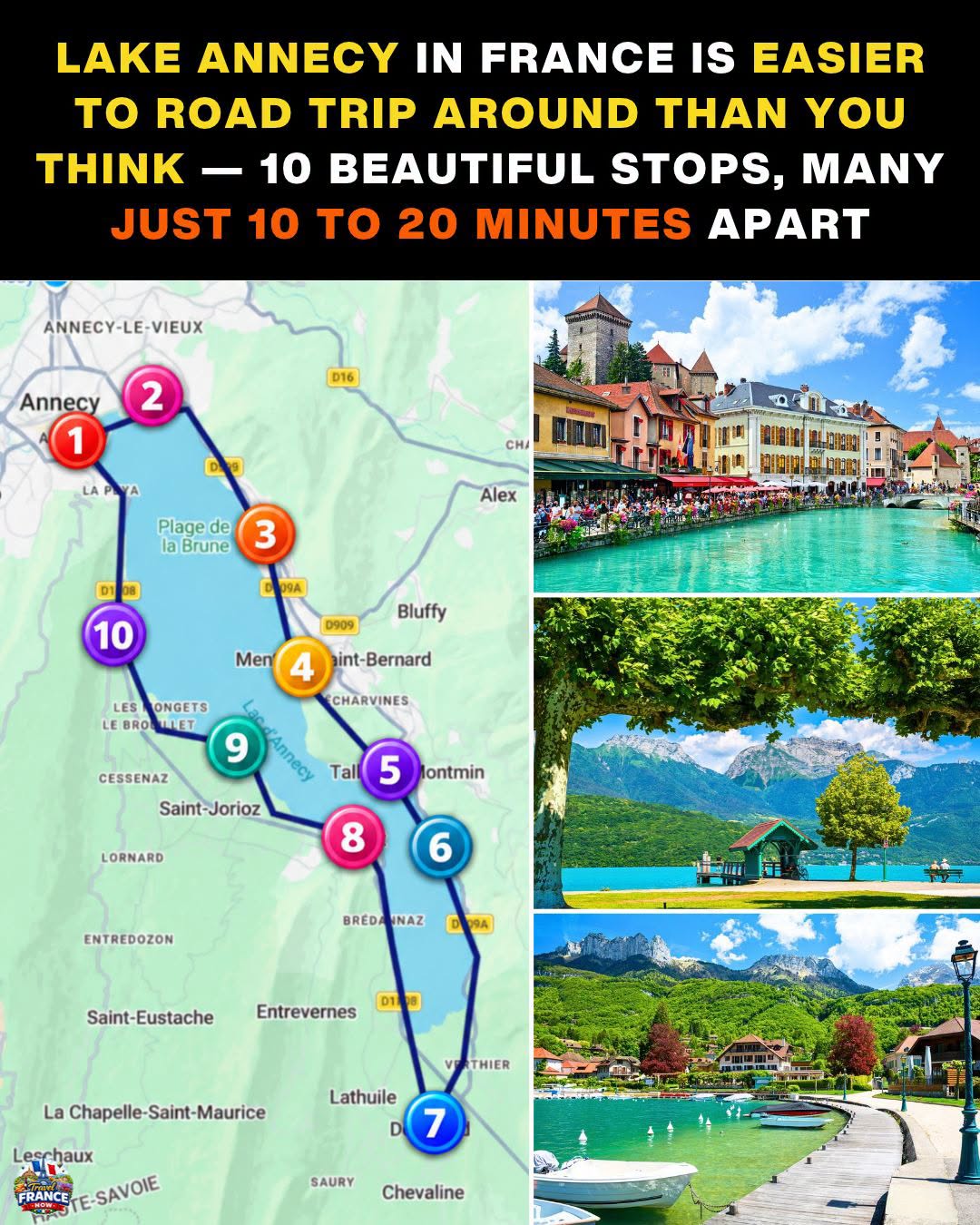 Scenic Road Trip Around Lake Annecy