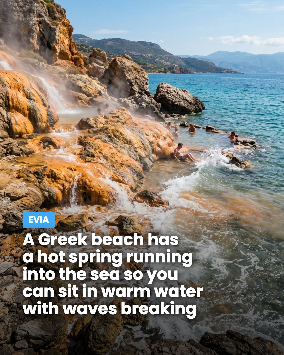 Greek Island Hot Springs Flow to Aegean Sea