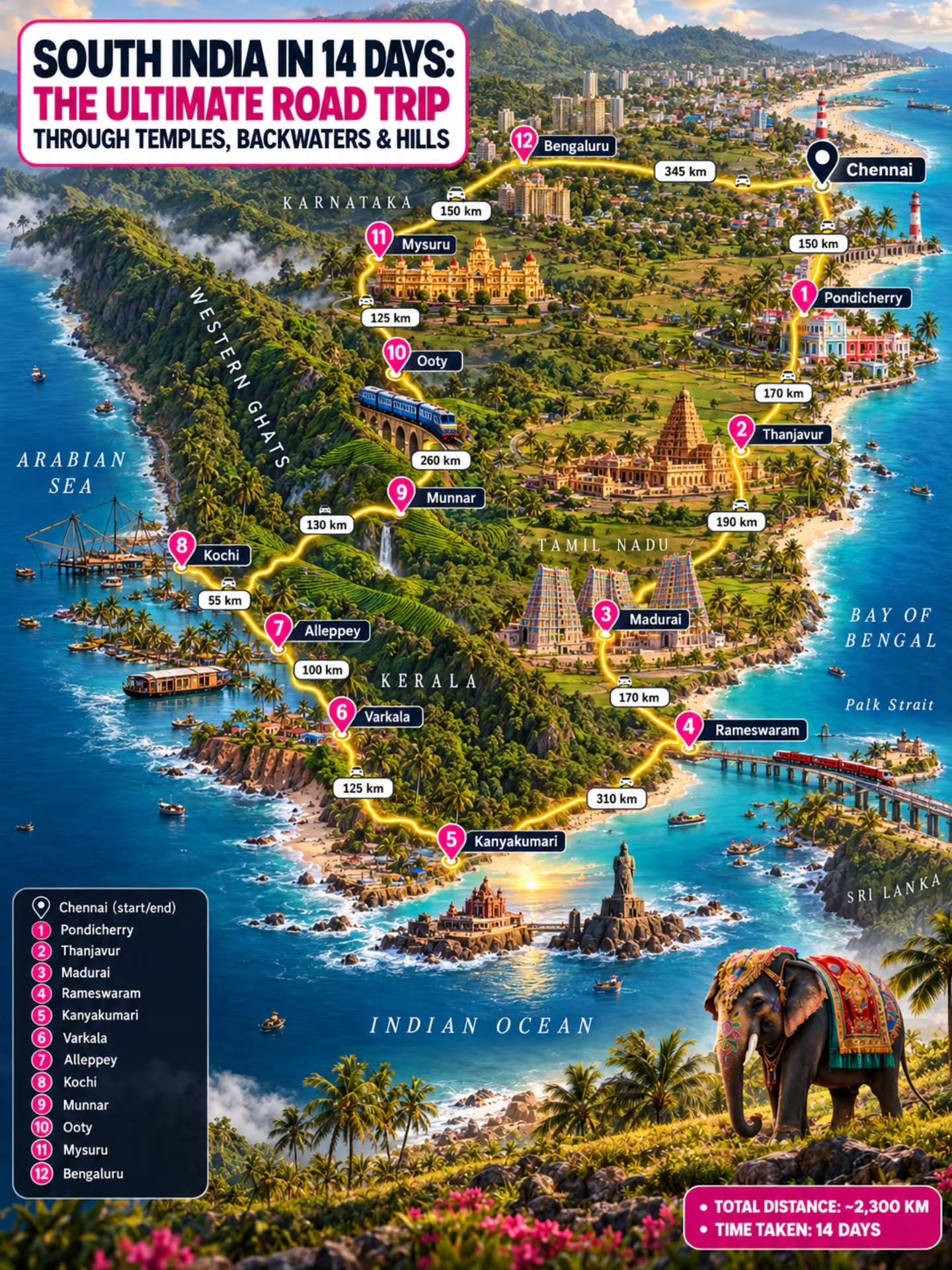 South India Road Trip: Temples, Backwaters, Tea Hills