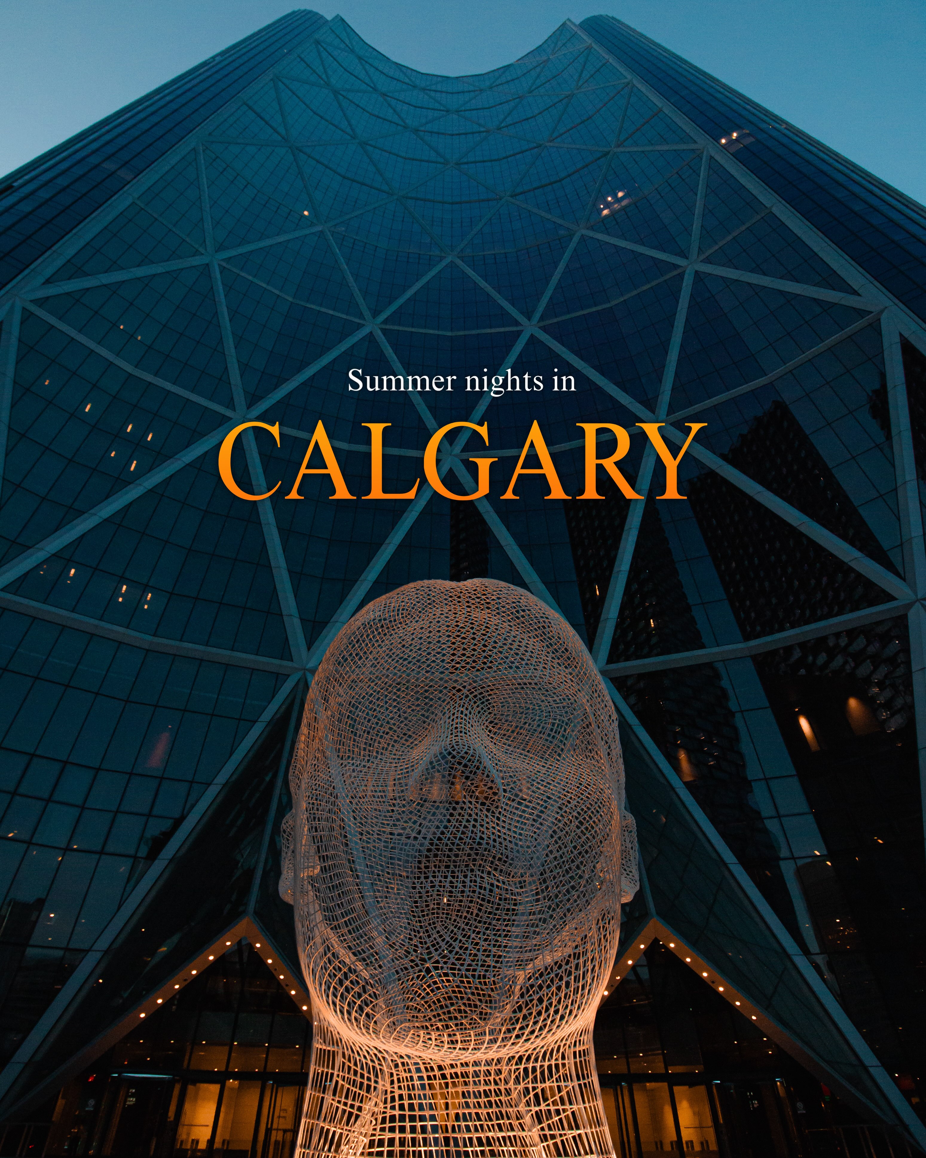 Calgary's Summer Night Cityscapes and Architecture