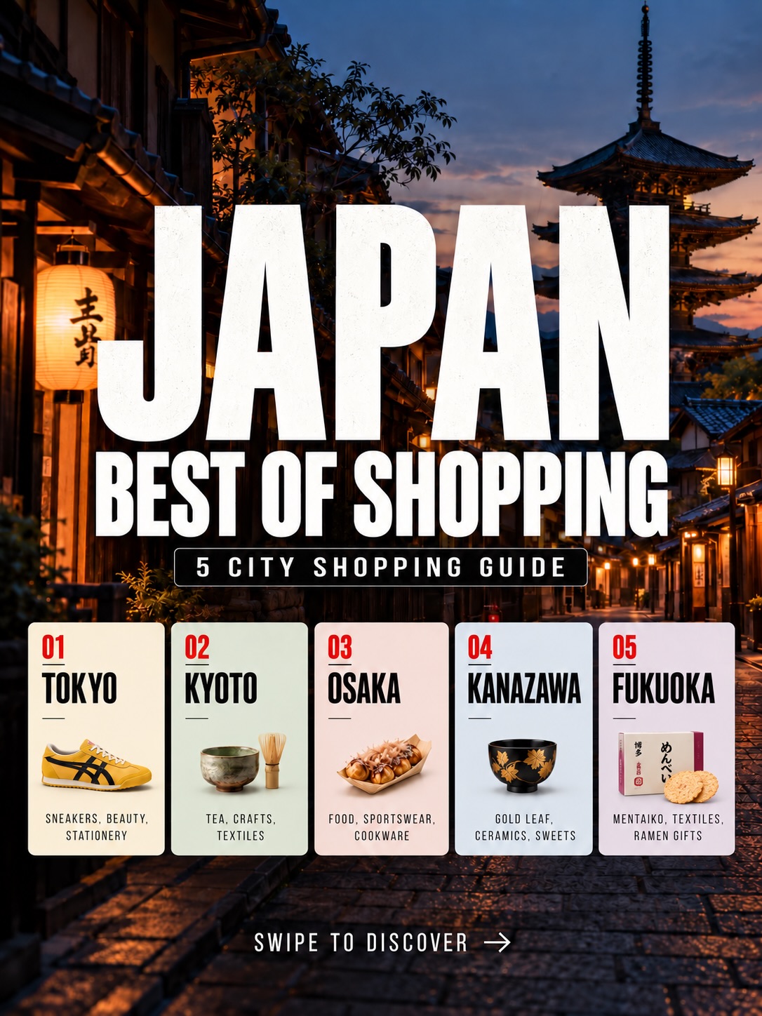 Japanese Shopping Guide Across Five Cities