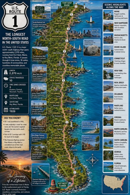 Scenic Spots Along U.S. Route 1