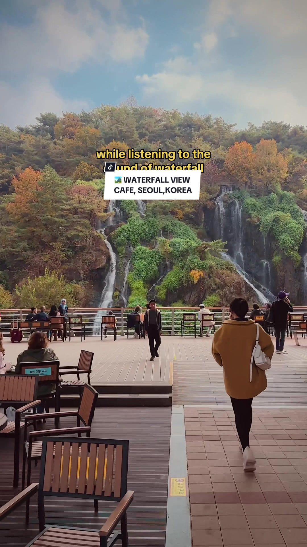 Seoul Cafe With A Waterfall View