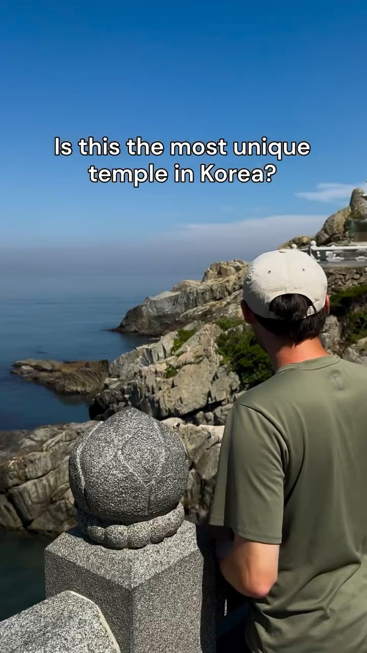 Oceanfront Temple and Nearby Beach in Busan