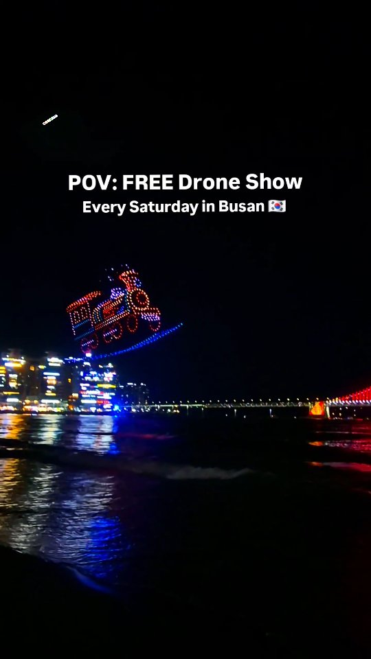 Busan's Gwangalli Beach Offers Free Drone Light Shows