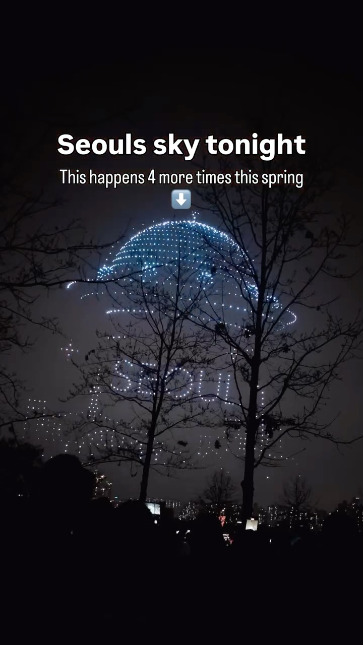 Seoul Han River Drone Shows Offer Dazzling Spring Spectacle