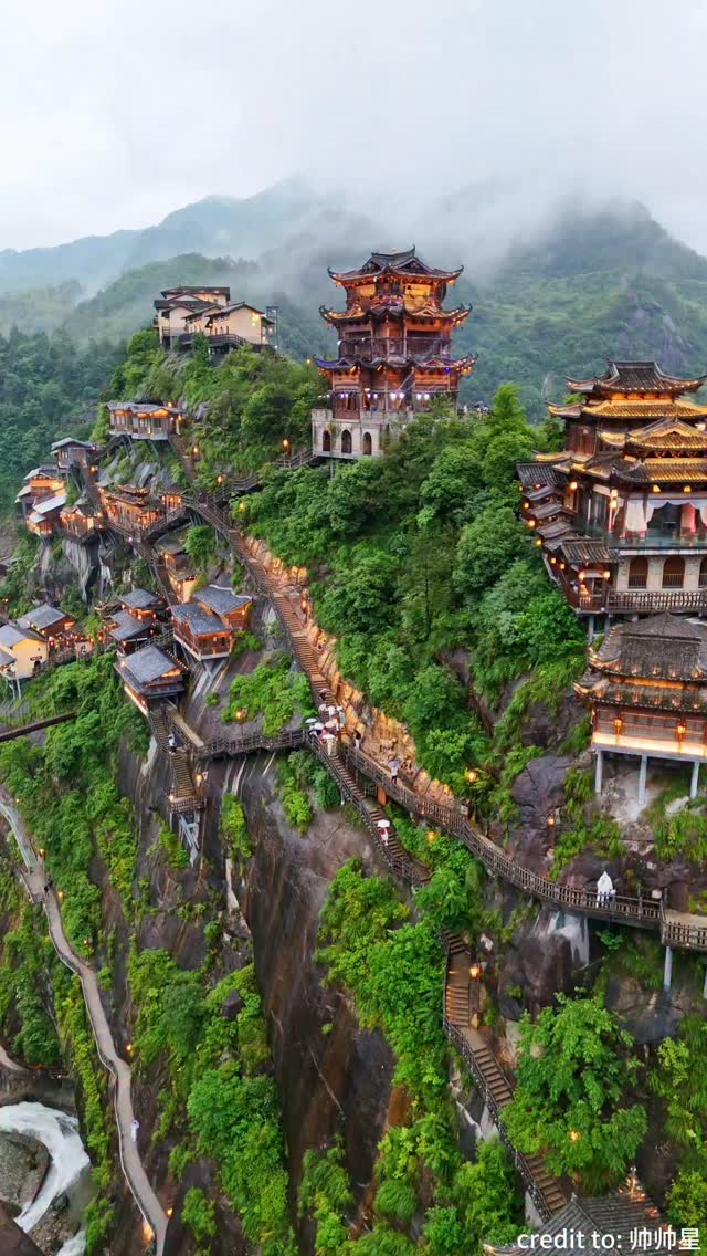 Wangxian Valley Town's Misty, Mythical Post-Rain Beauty