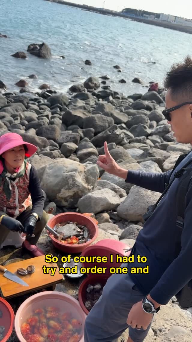 Jeju's Freshest Seafood at Jeongbang Waterfall