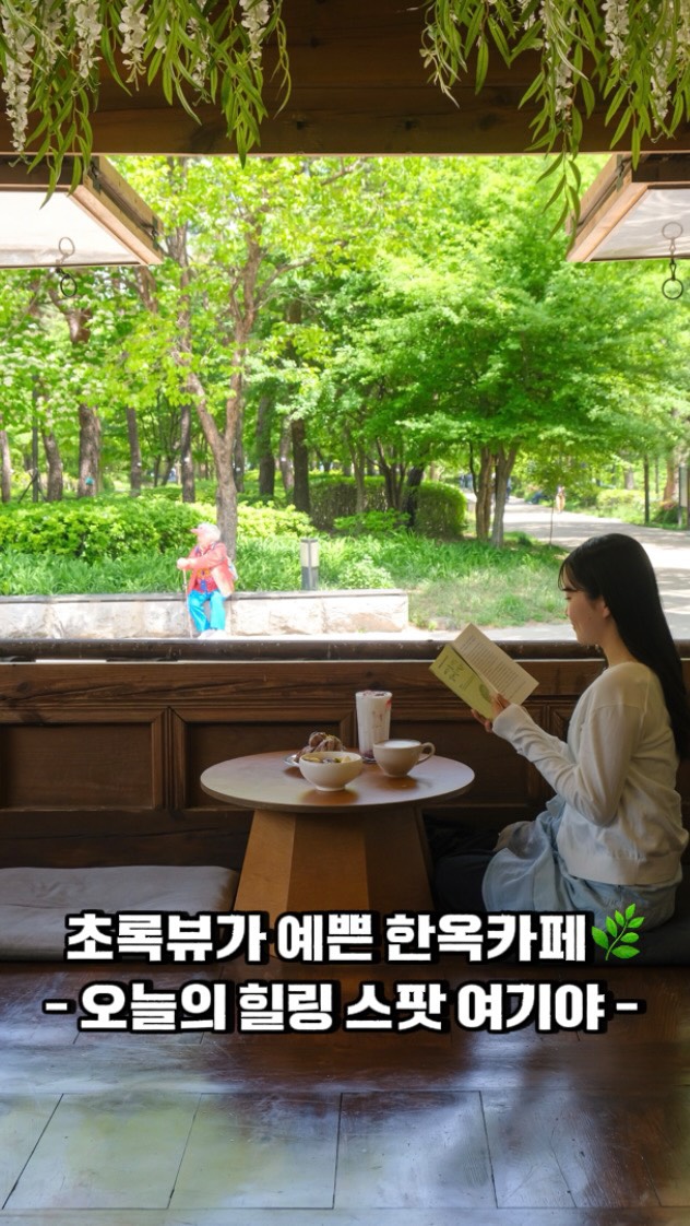 Hanok Cafe with Green Views Near Jangchungdan Park