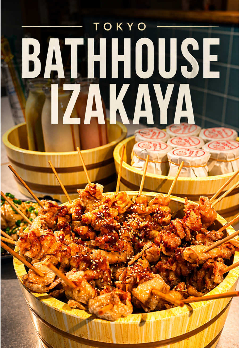 Faucets and Pudding at a Bathhouse-Themed Izakaya