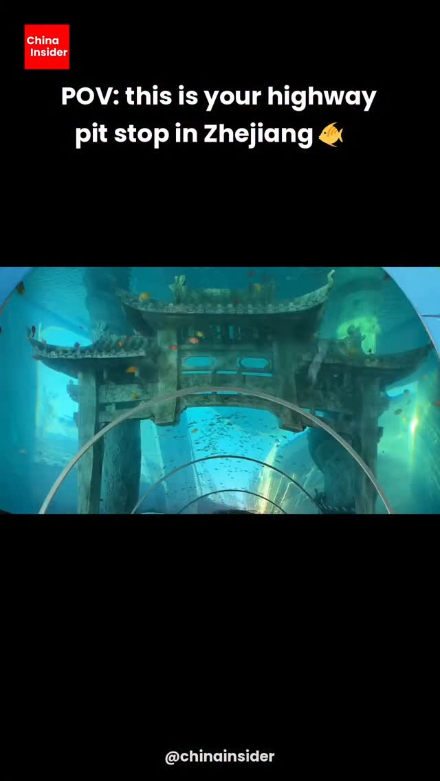 Highway Rest Stop With Massive Aquarium