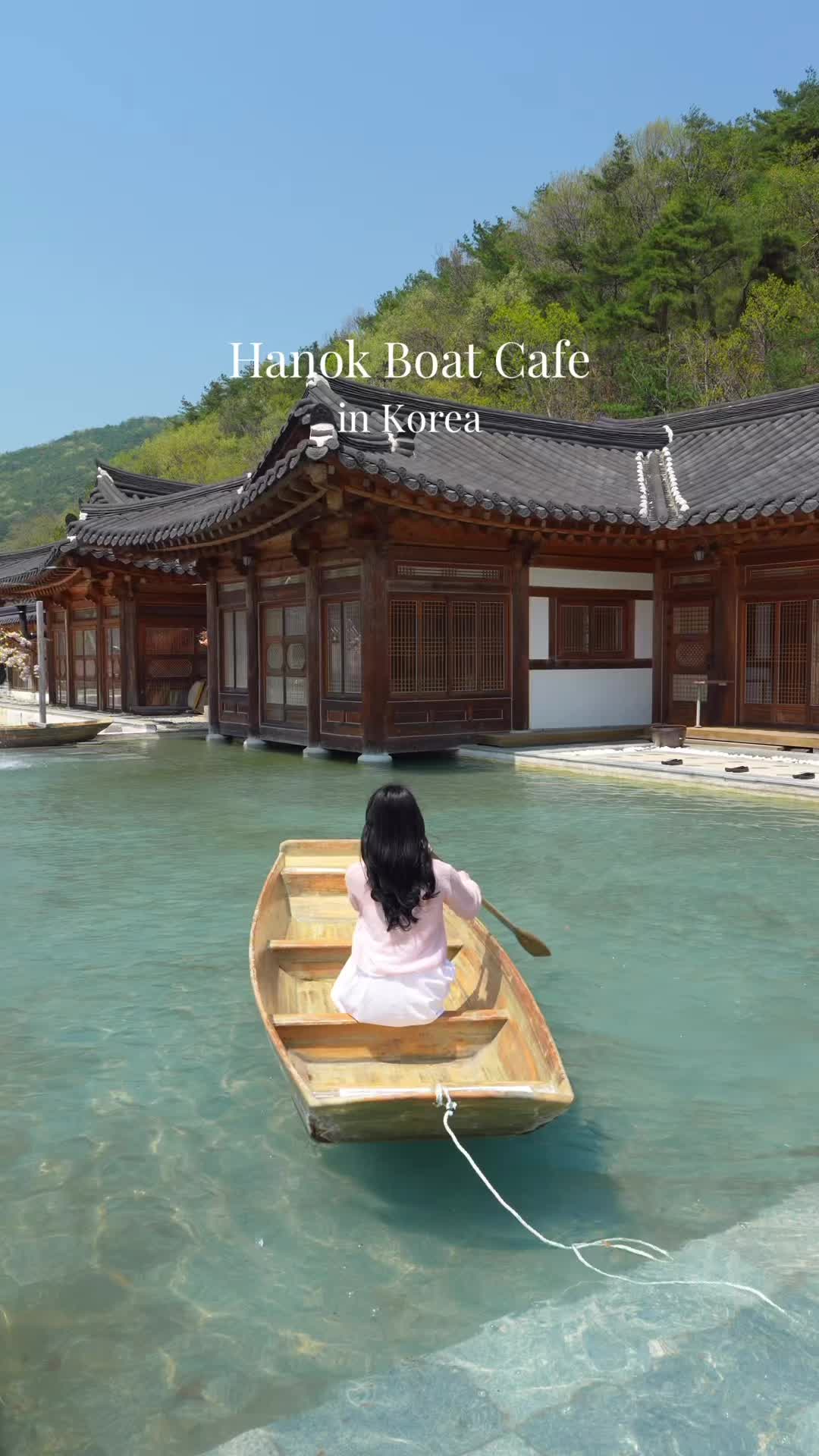 Hanok Cafe with Boat Rides on Emerald Pond