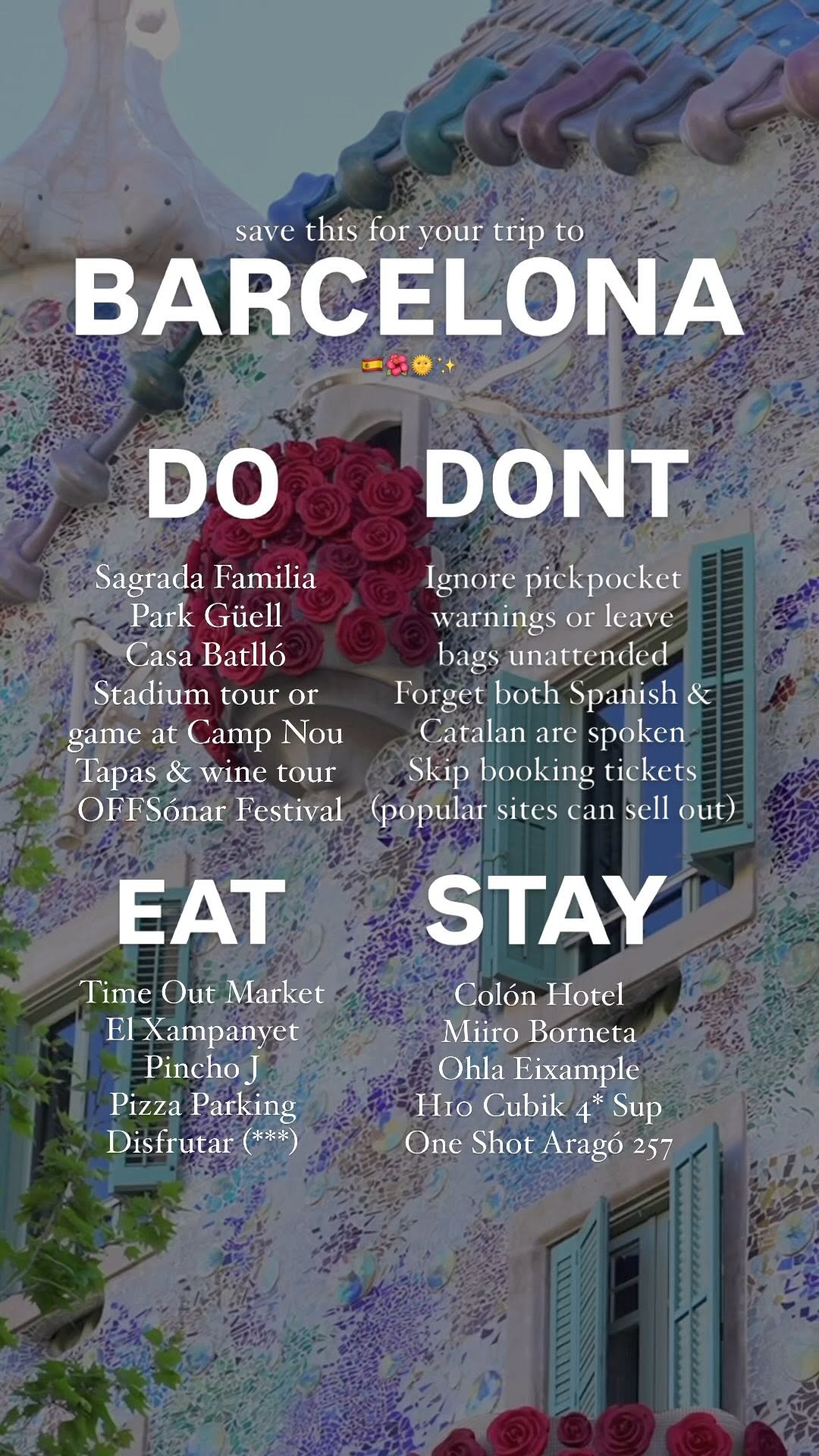 13 Places in Barcelona