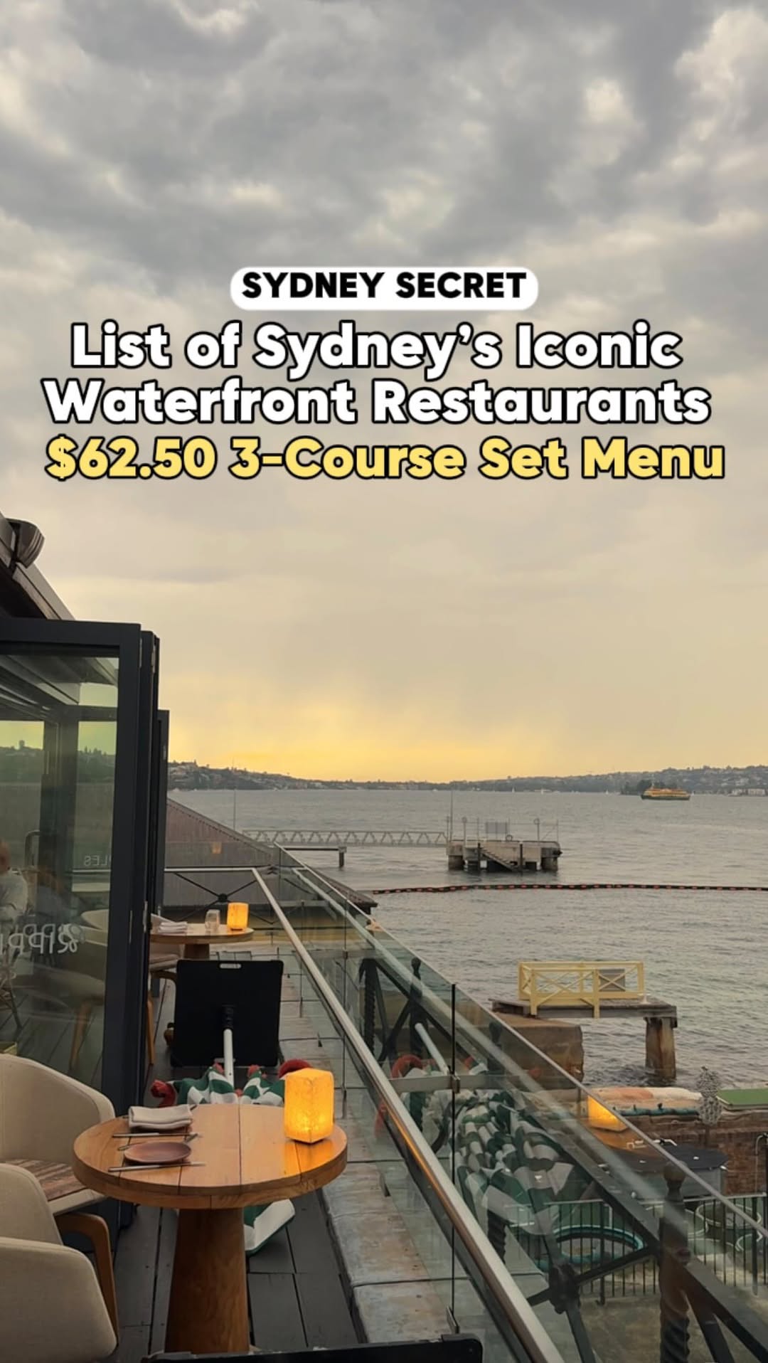 Sydney Waterfront Restaurants Offer Set Menu Deal
