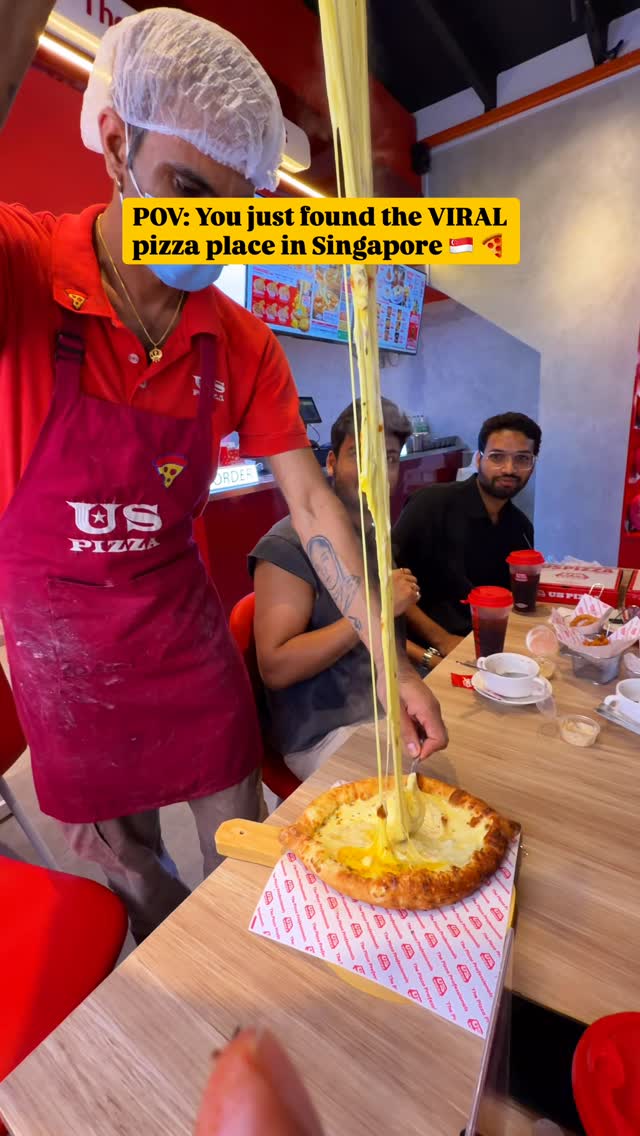 Singapore's US Pizza Features Viral Cheese Boat Pizza