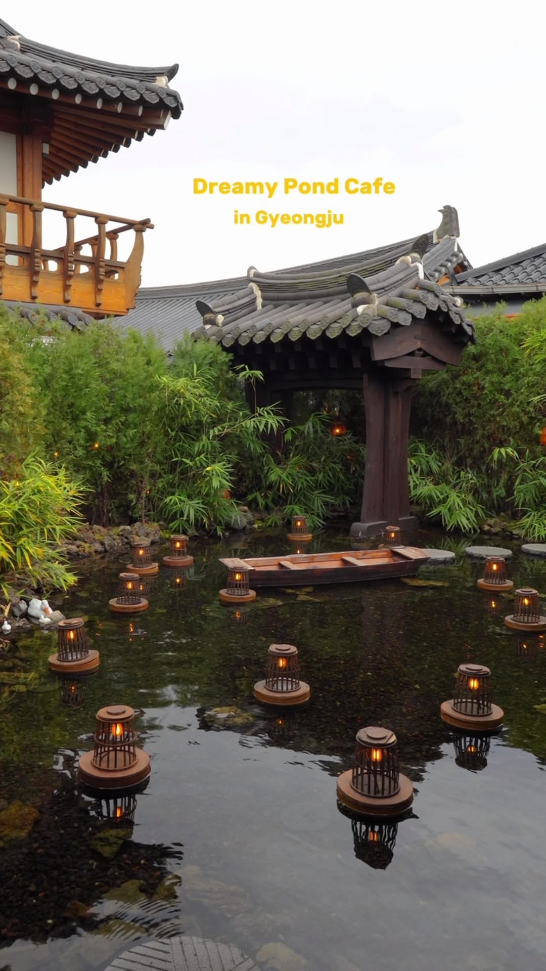 Hanok Cafe With A Mystical Pond And Boat
