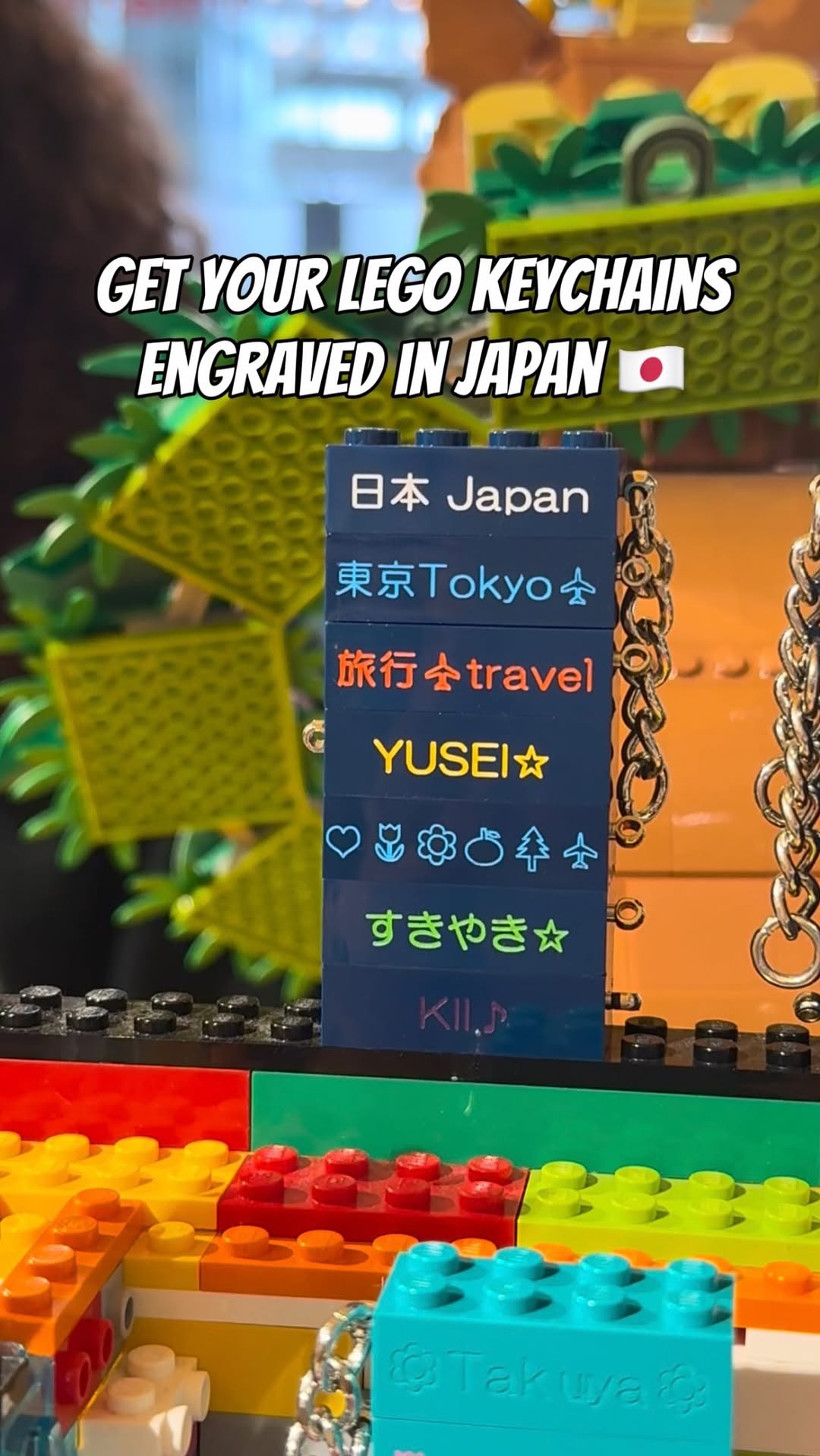 Personalized Lego Keychains in Tokyo