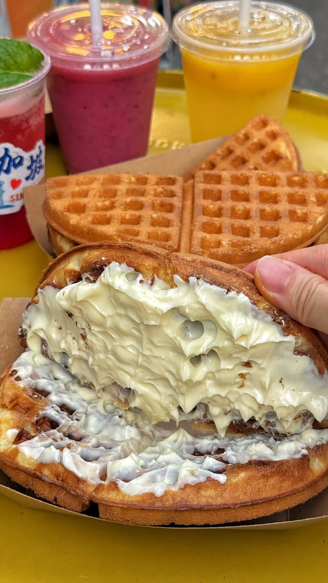 Generous Waffles in Singapore's Chinatown