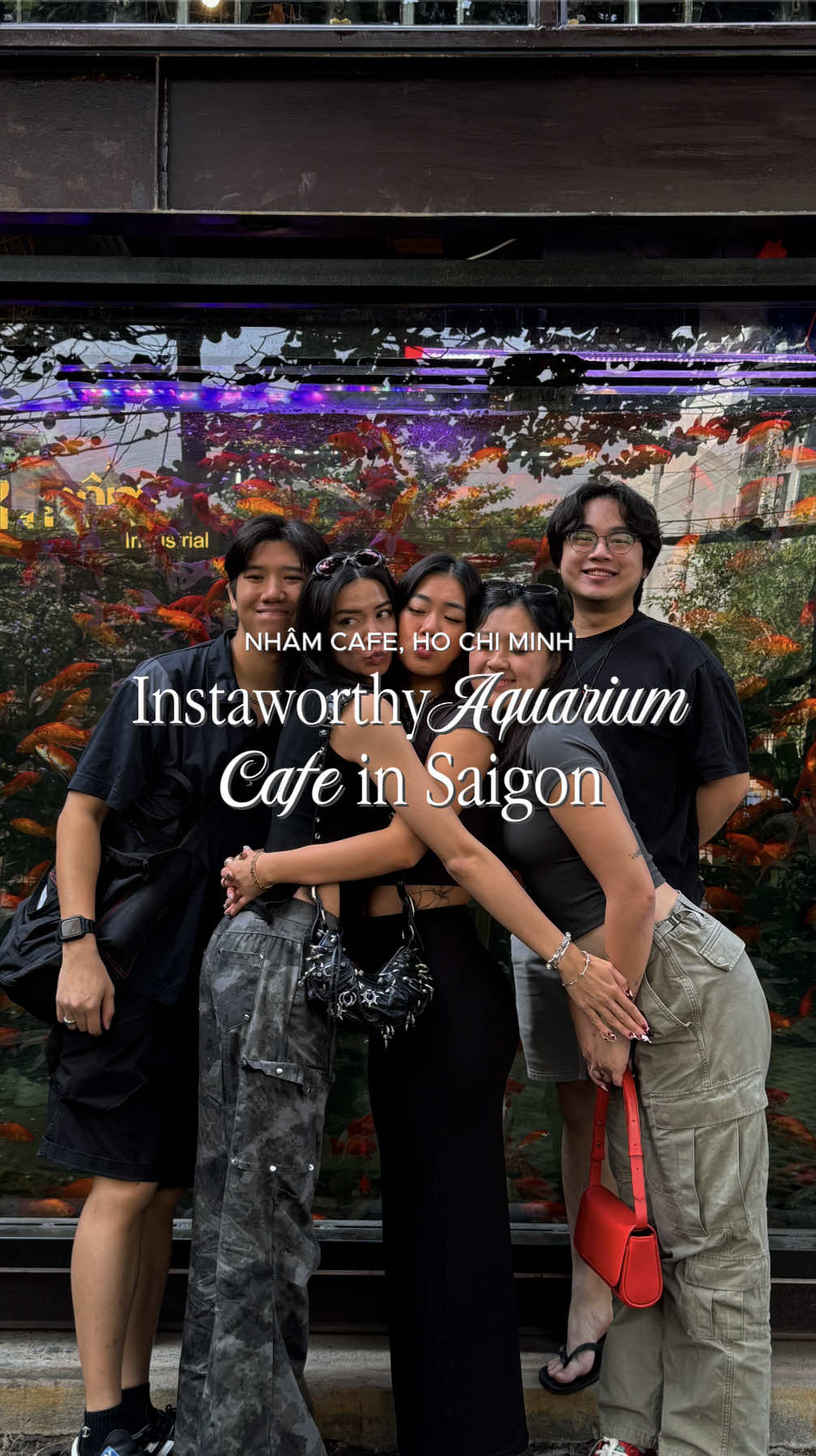 Saigon's Viral Cafe with Aquarium Wall
