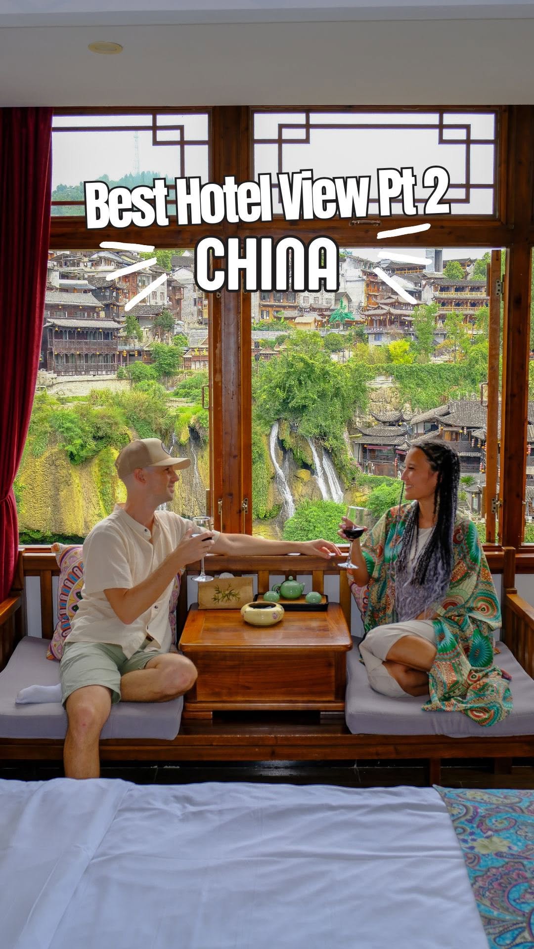 Hotel With Waterfall Views In Furong Town