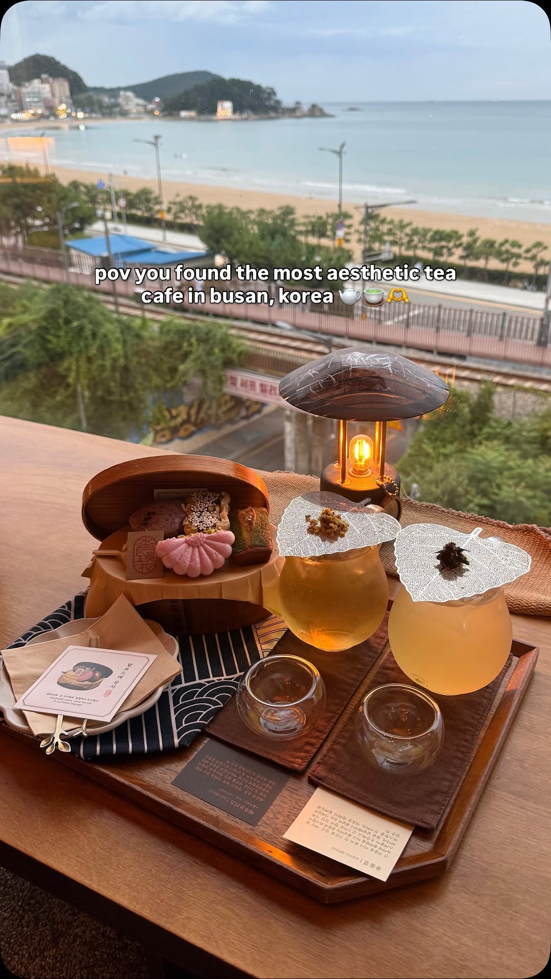 Aesthetic Korean Tea Cafe With Ocean Views