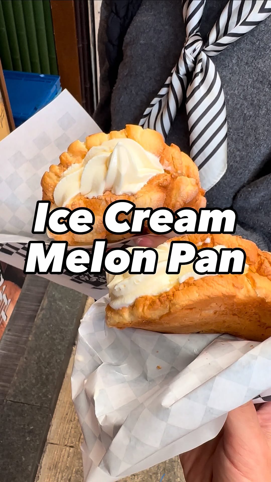 Asakusa's Famous Melon Pan Ice Cream