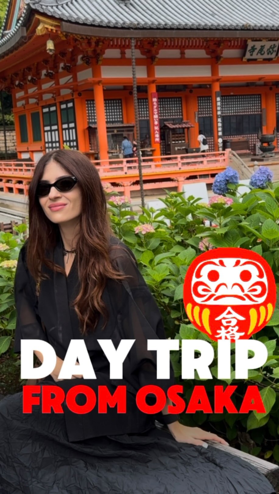 Osaka Day Trip: Daruma Temple, Waterfall, Bookshop
